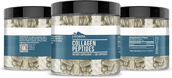 Earthborn Elements Collagen Peptides 200 Capsules,