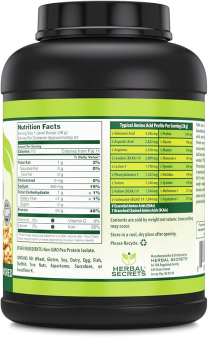 Herbal Secrets Pea Protein Powder 5 Lbs