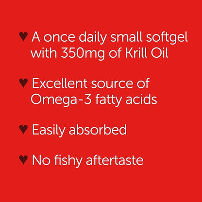 MegaRed Omega-3 Krill Oil 350mg Softgels, (60 Count Omega-3 Fatty