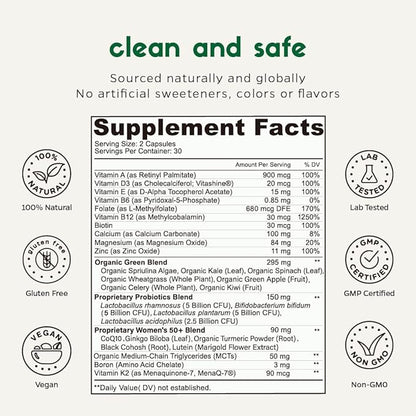 Multivitamin for Women 50 Plus, PMS Coq10, Ginkgo, B6, B12, B12, D3, D3, K2 K2 (60Ct) (60Ct)