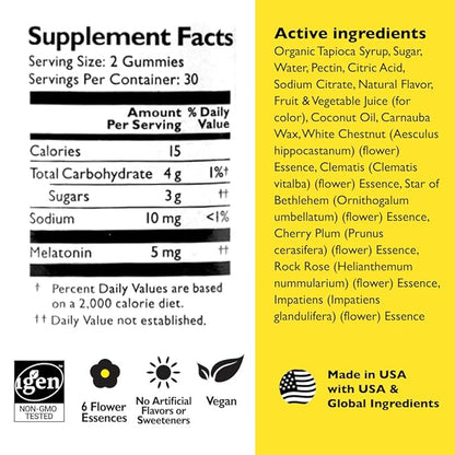 Bach RESCUE PLUS Melatonin Sleep Gummies, 3 Pack, 180 Count
