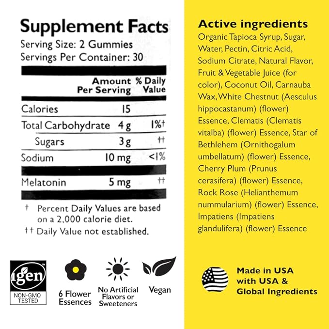 Bach RESCUE PLUS Melatonin Sleep Gummies, 60 Count