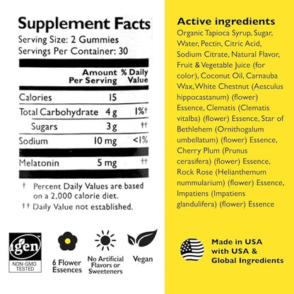 Bach RESCUE PLUS Melatonin Sleep Gummies, 60 Count