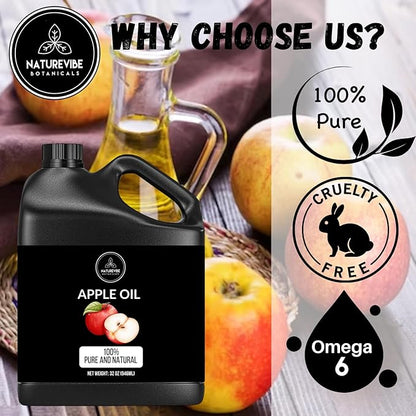 Naturevibe Botanicals Apple Oil 32 Ounces 100% Pure