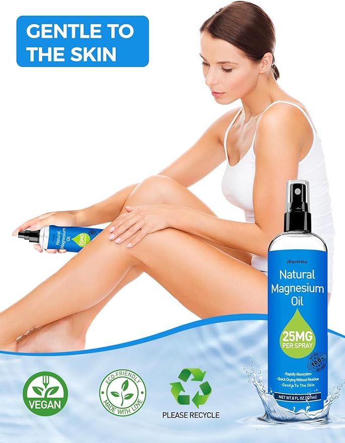 Pure Magnesium Oil Spray for Feet,Ideal Gift for Sleep & Muscle Relaxation,Better Sleep,Rapid Absorption,Quick Drying Without Residue-Unflavored