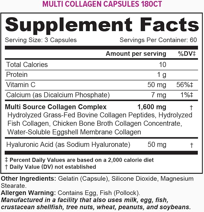 Vitauthority Multi Collagen Pills for Women 60 Servings