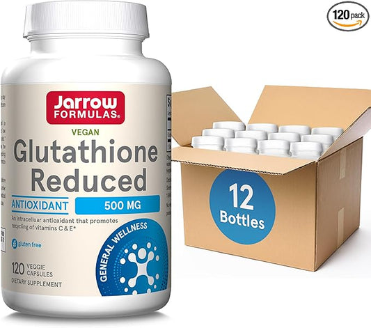 Jarrow Formulas Glutathione Reduced 500 mg- 120 Veggie 12 Packs