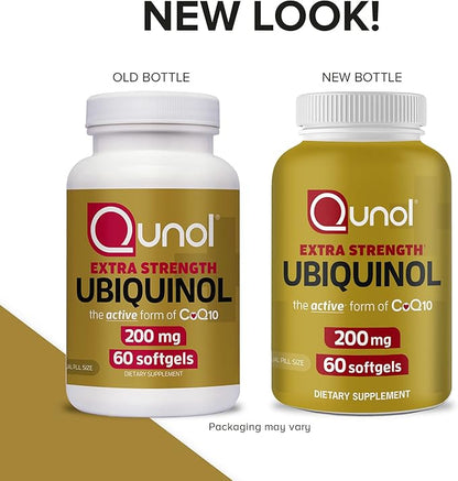 Qunol Ubiquinol CoQ10 200mg Softgels, Ubiquinol 200mg Q10, Antioxidant 60 Count 2)