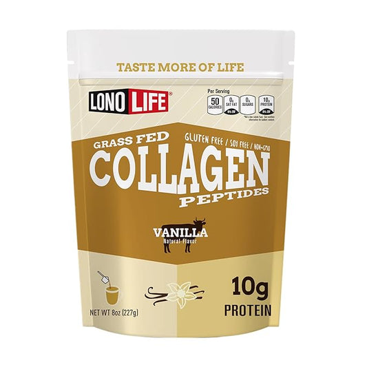 LonoLife - Vanilla Flavored Collagen Peptides 10g Protein, 8-Ounce Container
