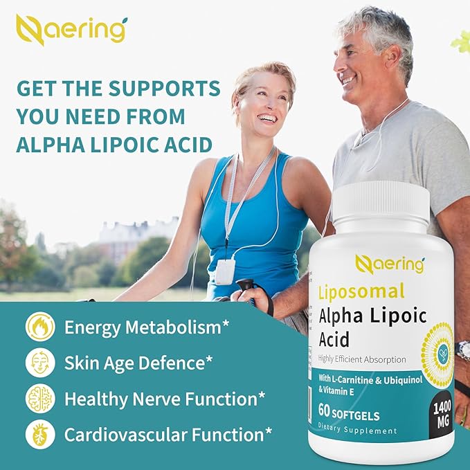 Liposomal Alpha Lipoic Acid 1400mg Softgels, 1000mg, Ubiquinol CoQ10) 100mg 100mg and 10mg,Alpha-Lipoic Acid 480 Softgels