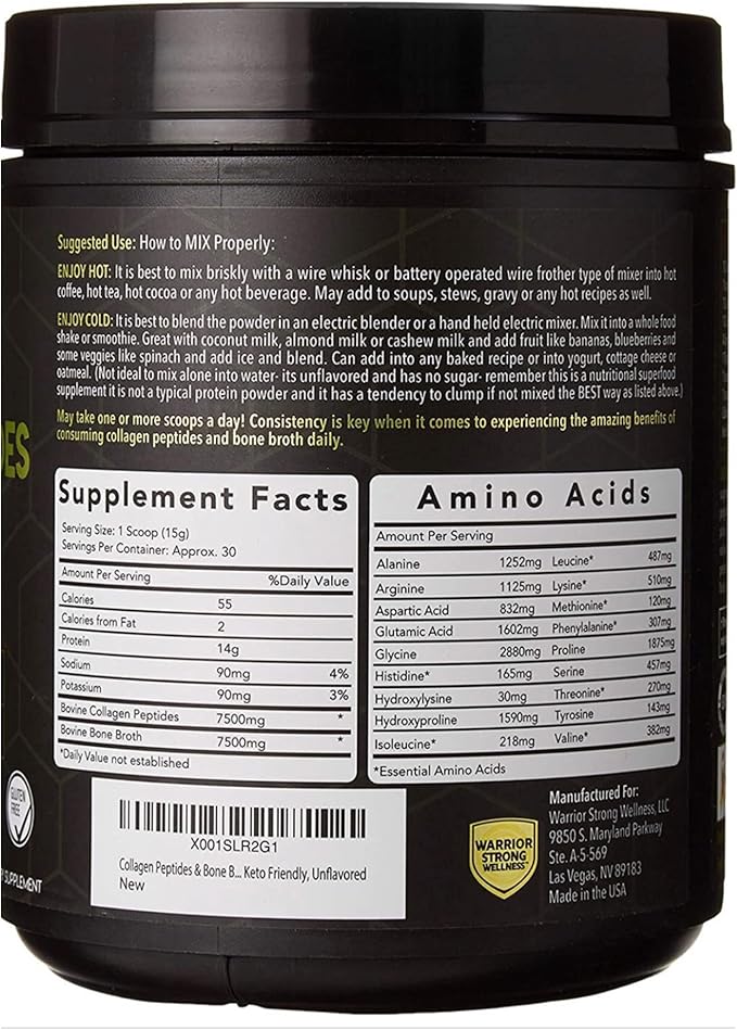 Premium Collagen Peptides Bone Broth: Grass