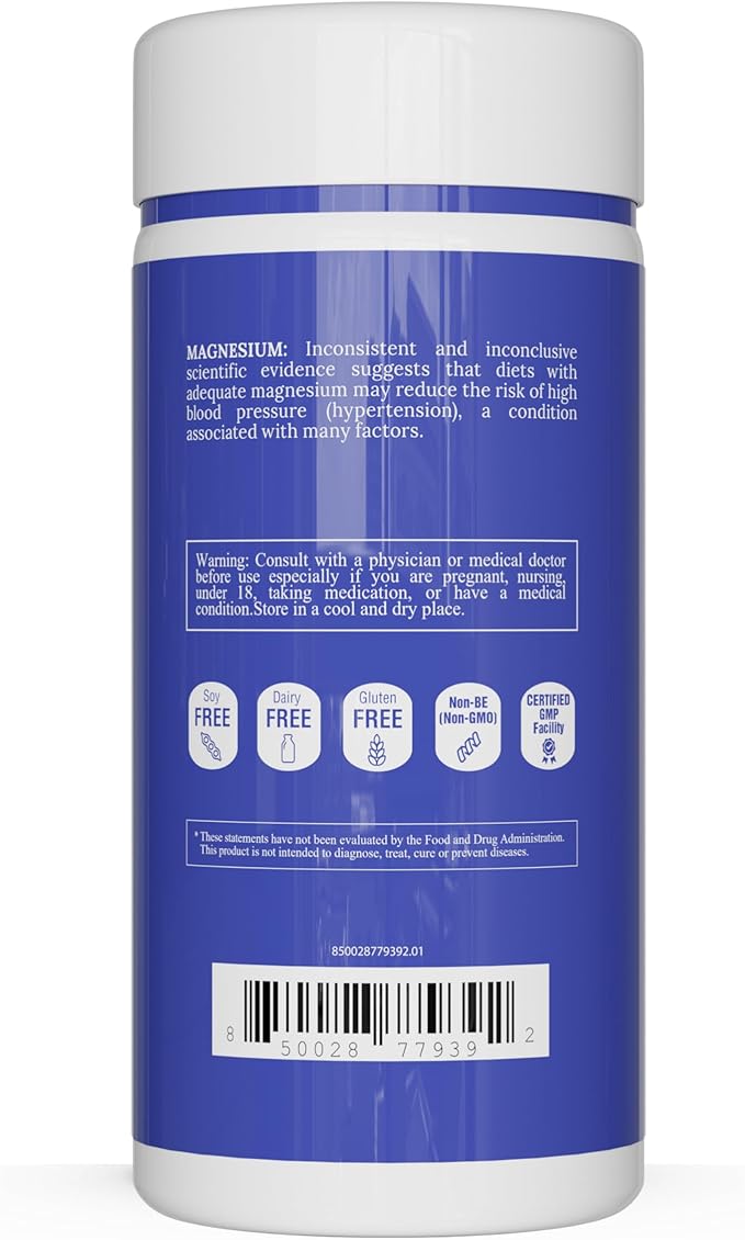 UpNourish Magnesium Supplement - 10 in 1 Magnesium Complex - Full Spectrum Magnesium Mineral Supplements with Glycinate, Citrate, Taurate, Malate, Carbonate, Oxide and More, 240 Vegan Capsules