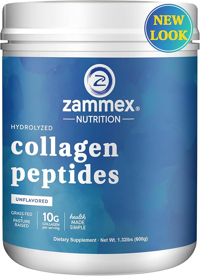 Zammex Premium Collagen Peptides Powder Unflavored,Hydrolyzed Friendly,60 Servings