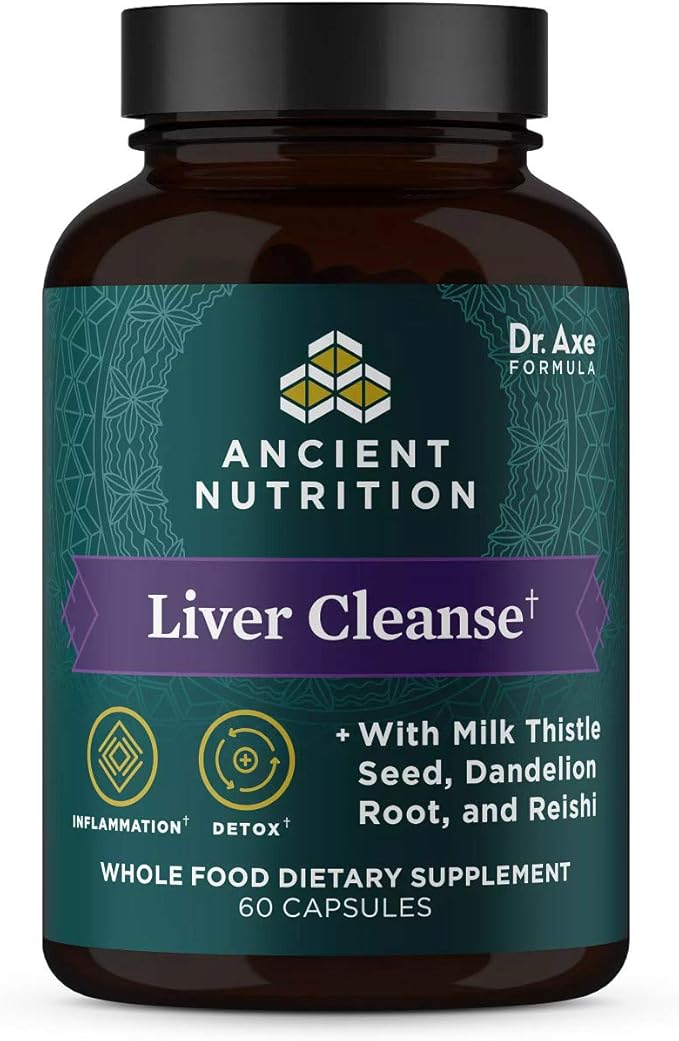 Liver Detox Supplement by Ancient Nutrition, 1300mg, Gluten 60 Count