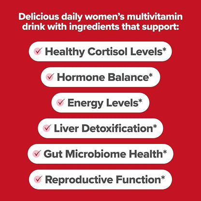 FLO Women’s Endocrine Superfood Powder – Supports Healthy Cortisol Levels, Hormonal Balance, Thyroid & Gut Health – Multivitamin Plus Rhodiola, DIM, Myo-Inositols, Red Superfood – 25 Servings