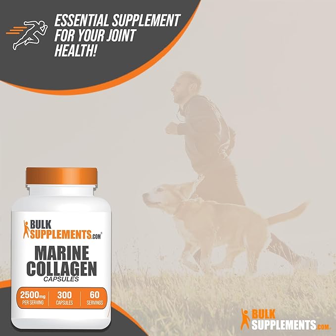 BulkSupplements.com Marine Collagen Capsules 5 Capsules 60-Day Supply, 300 Capsules