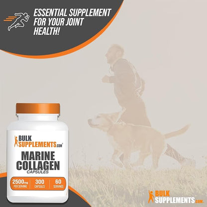BulkSupplements.com Marine Collagen Capsules 5 Capsules 60-Day Supply, 300 Capsules