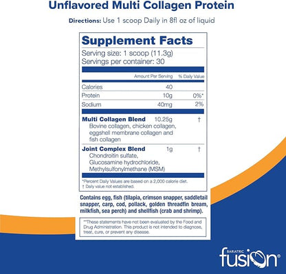 Bariatric Fusion Unflavored Multi Collagen Protein Powder 2 | 30 Servings