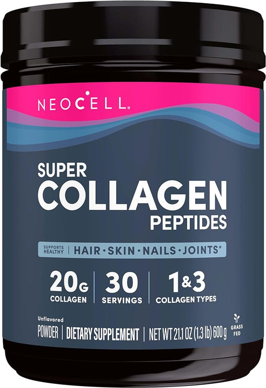 NeoCell Super Collagen Peptides, 20g Collagen 21.2 oz., 1 Canister