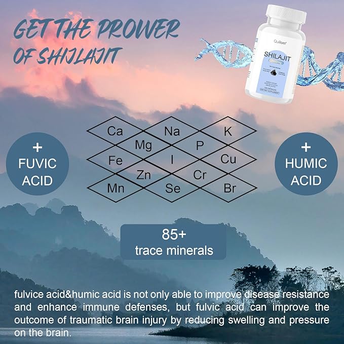 Shilajit Pure Himalayan Organic-Shilajit Supplement-Gold Grade Formula,85+Trace Minerals 75%+ Fulvic Shilajit-120-Day Supply