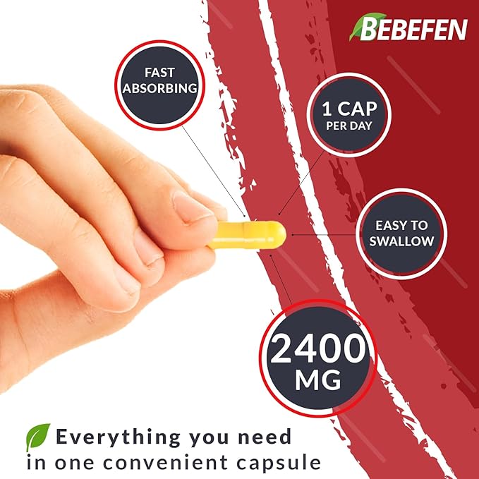 BEBEFEN Psyllium Husk Capsules 2400mg 2 Month
