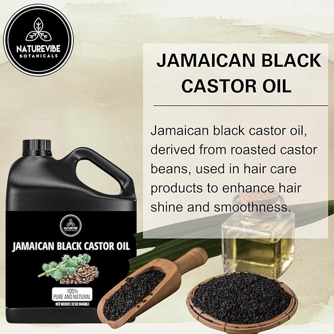 Naturevibe Botanicals Jamaican Black Castor Oil 32 Ounces 100% Pure