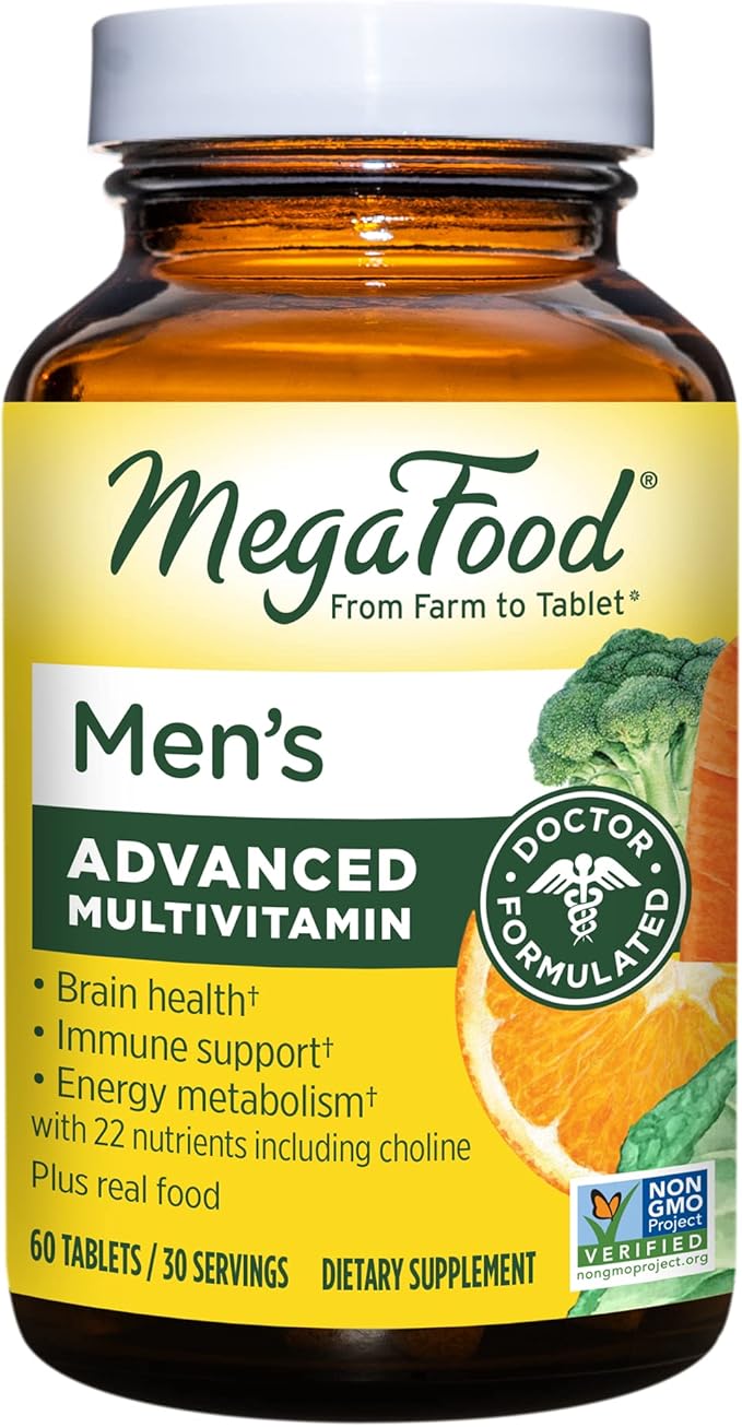 MegaFood Men's Advanced Multivitamin for Men B12, Vitamin 60 Tabs (30 Servings)