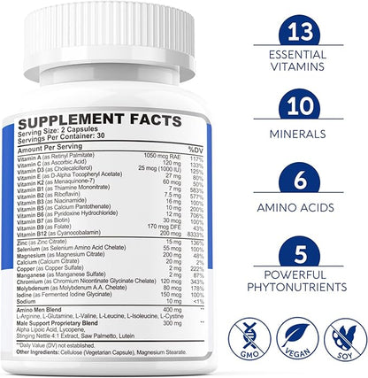 34-in-1 Multivitamin for Men 50 Plus, 120 Vegan
