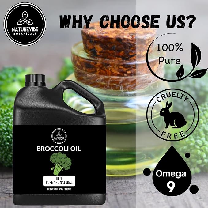 Naturevibe Botanicals Broccoli Oil 32 Ounces 100% Pure