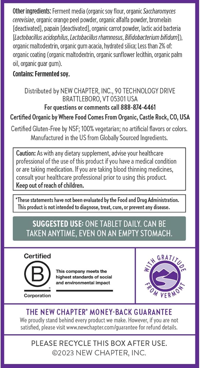 New Chapter Men's Multivitamin 40 Plus 40+, Made 48 ct