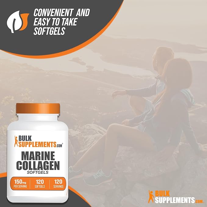 BulkSupplements.com Marine Collagen Softgels 1 Softgel (150mg), 120 120 Softgels