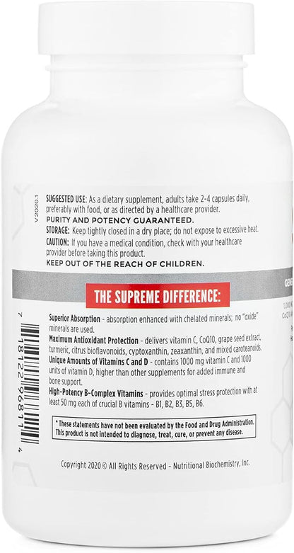 Supreme Daily Multivitamin with Vitamin A, B6, and B12 | 120ct Veggie