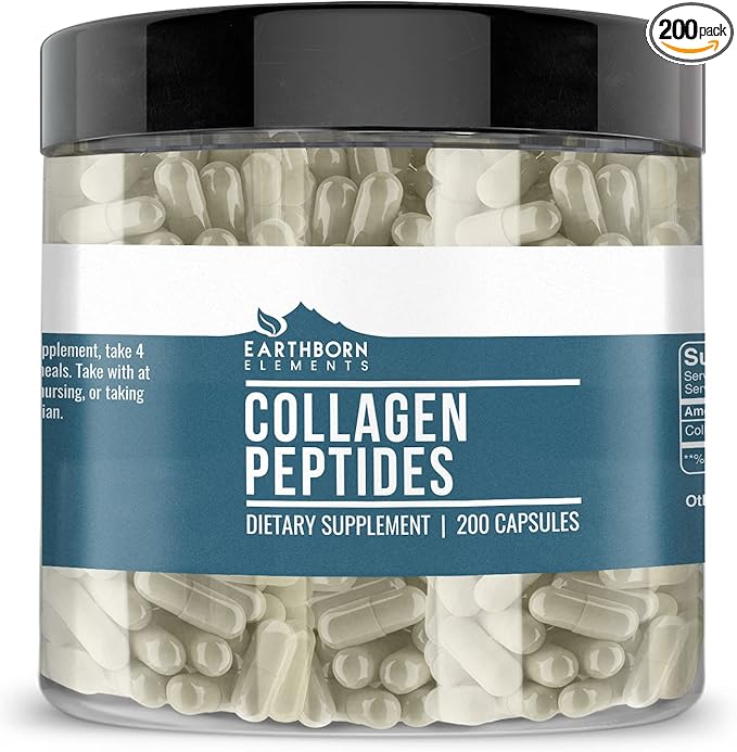 Earthborn Elements Collagen Peptides 200 Capsules,