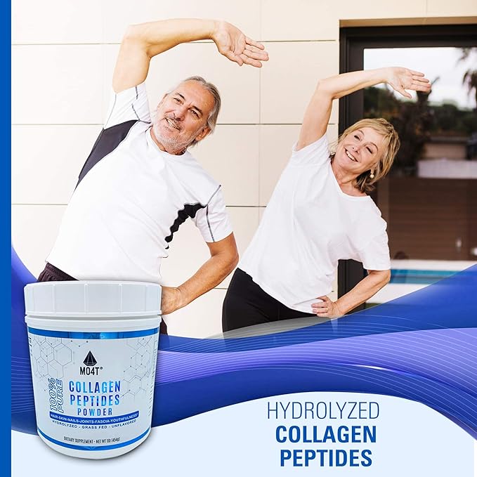MO4T Grass-Fed Hydrolyzed Bovine Collagen Peptides- (1 Pound)