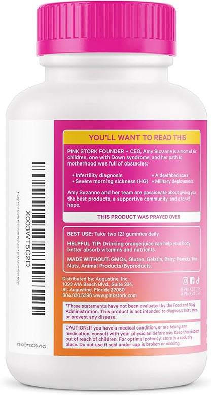 Pink Stork Premium Prenatal Gummy Vitamins 60 Vegan
