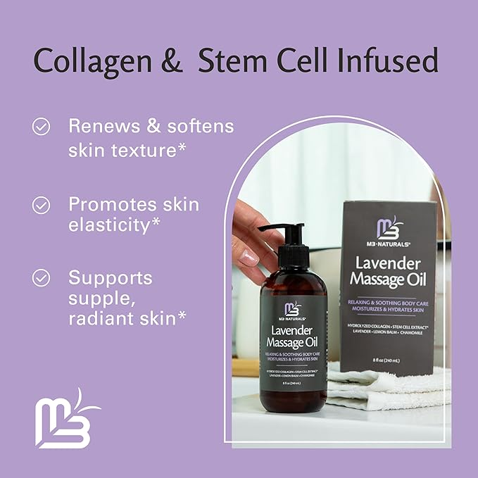 Lavender Massage Oil with Collagen and M3 Naturals