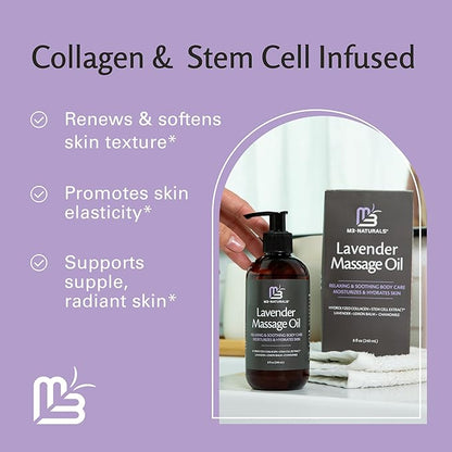 Lavender Massage Oil with Collagen and M3 Naturals