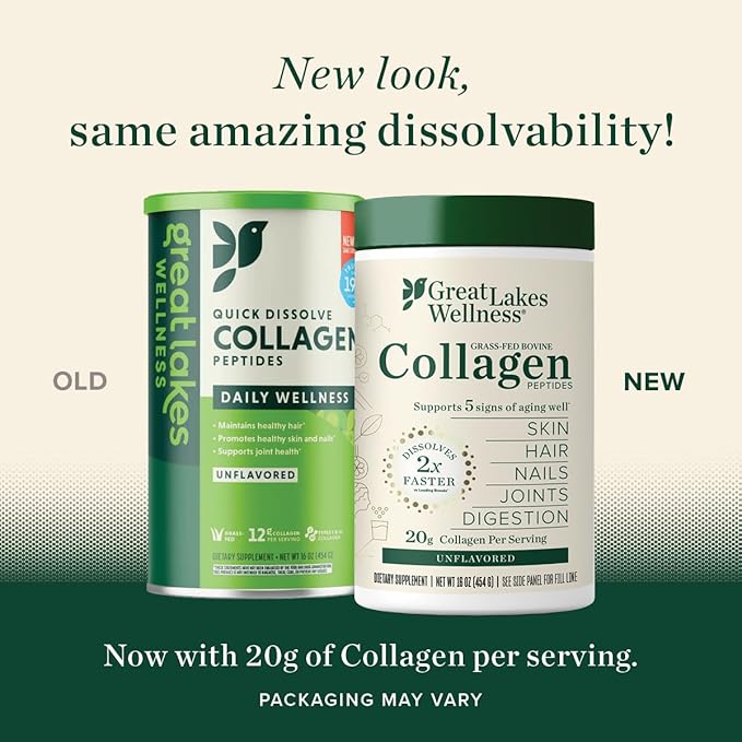 Great Lakes Wellness Collagen Peptides Powder 16 oz 3 Pack