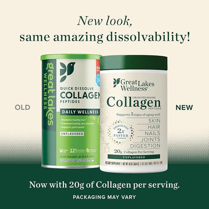 Great Lakes Wellness Collagen Peptides Powder 16 oz 3 Pack