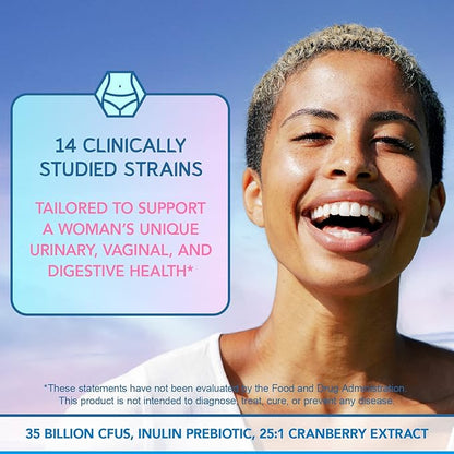 BioEmblem Beauty Probiotics for Women, 35 Billion CFU 14 Strains with Biotin, Collagen, Prebiotics for Digestive Health, Hair Skin and Nails, Vaginal Probiotics Supplement, Shelf Stable, 90 Caps