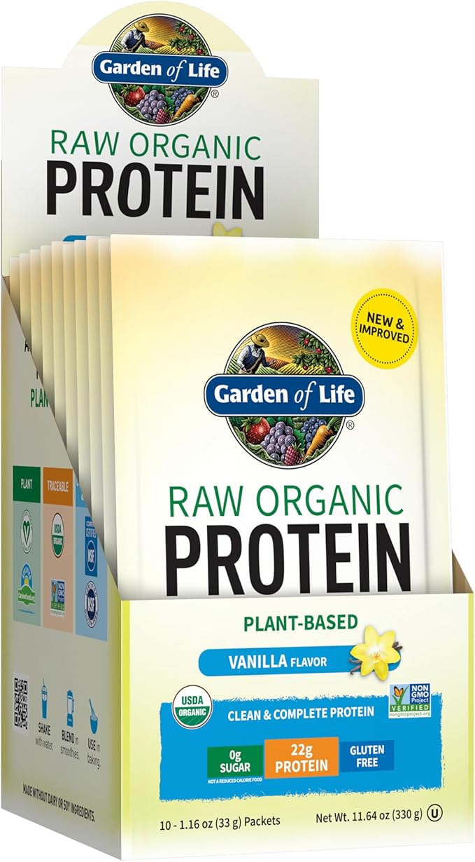 Organic Vegan Vanilla Protein Powder 22g Complete 10ct Tray