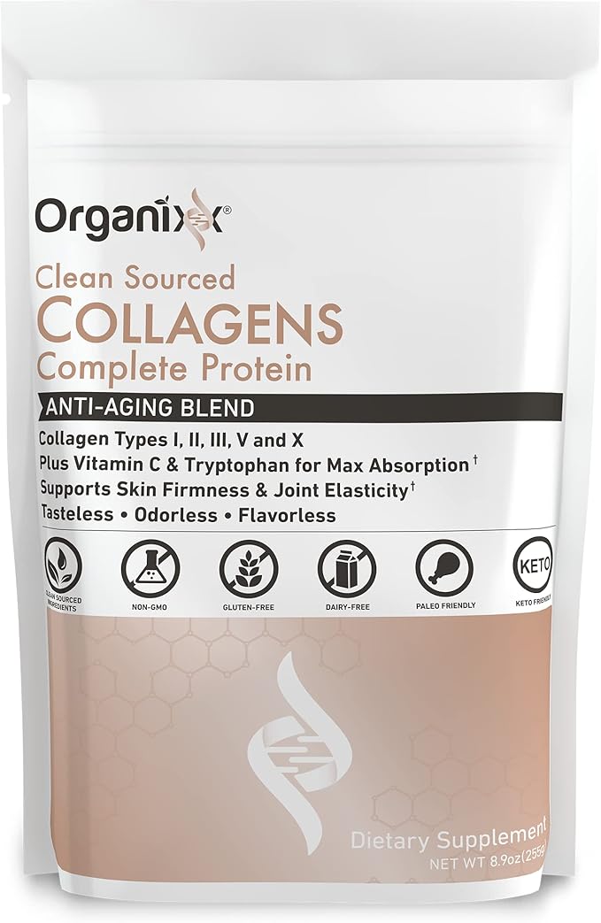 Organixx Clean Sourced Collagen Powder, Hydrolyzed (30 Servings)