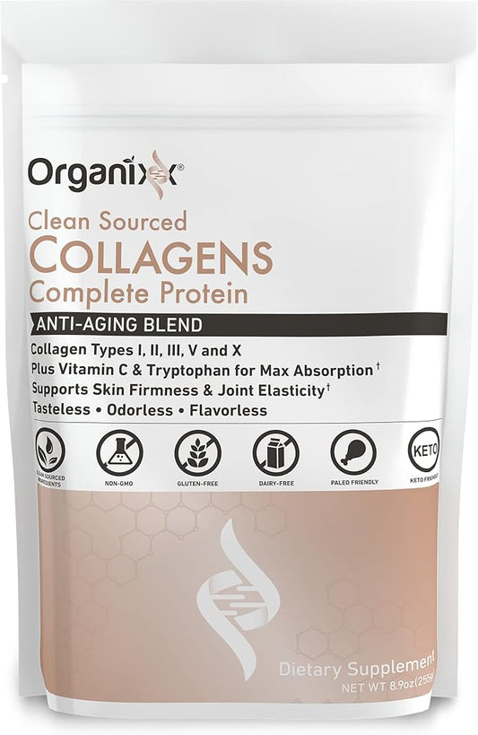 Organixx Clean Sourced Collagen Powder, Hydrolyzed (30 Servings)