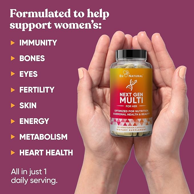 Next Gen Multivitamin for Women – 22 Optimized B6 and 60 Vegetarian