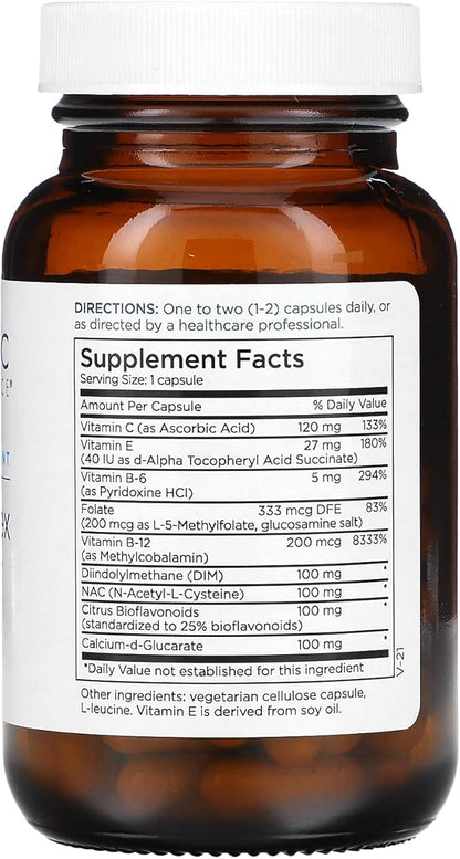Metabolic Maintenance DIM Complex - 100mg Diindolylmethane Supplement with Vitamin E, B12, Active Folate + NAC - Helps Promote Healthy Estrogen Metabolism (60 Capsules)