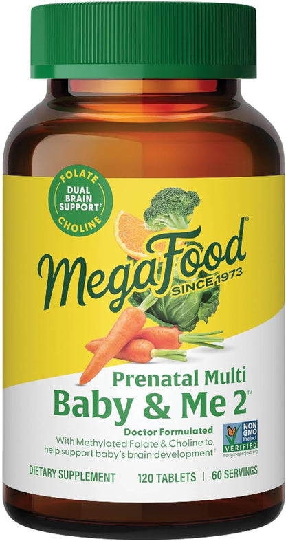 MegaFood Baby & Me 2 Prenatal 120 Tabs (60 Servings)