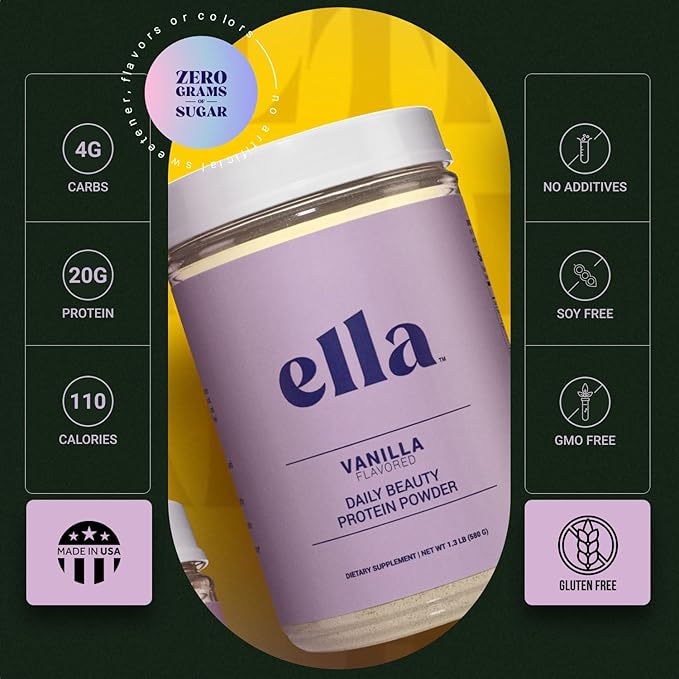 Ella Vanilla Collagen Protein Powder for Women 20 Servings