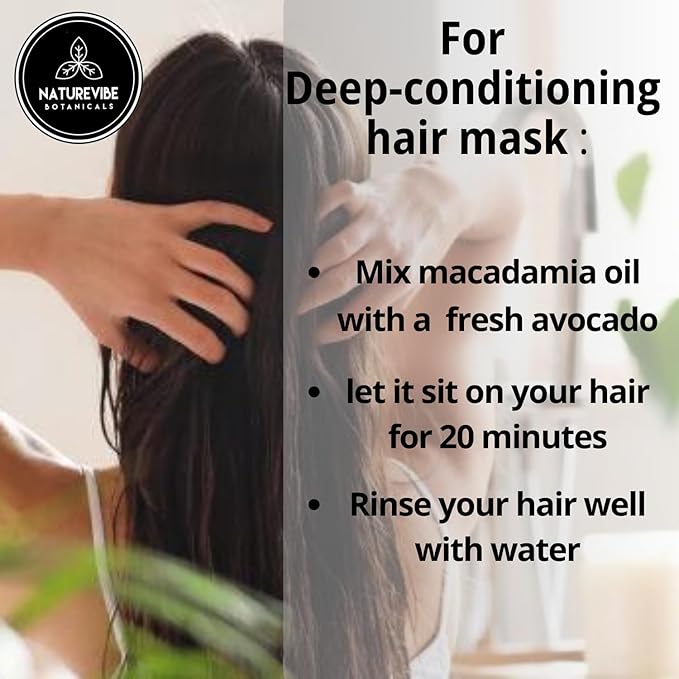 Naturevibe Botanicals Macadamia Oil 32 Ounces 100% Pure