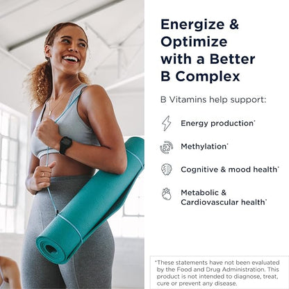 Designs for Health Methylated Vitamin B Complex B12 Vitamins, B1, B3, B3, Niacin, B6, Folate (120 Capsules)