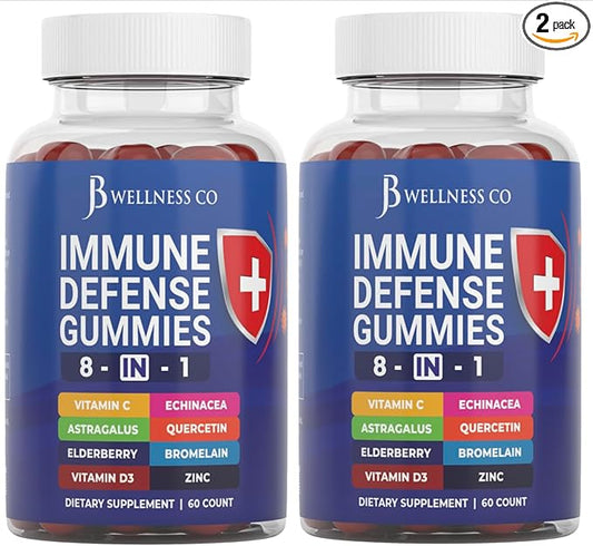 8 in 1 Immune Support Booster 50mg, Vitamin 5000 IU, B6, Elderberry (2 Pack) (120 Count)